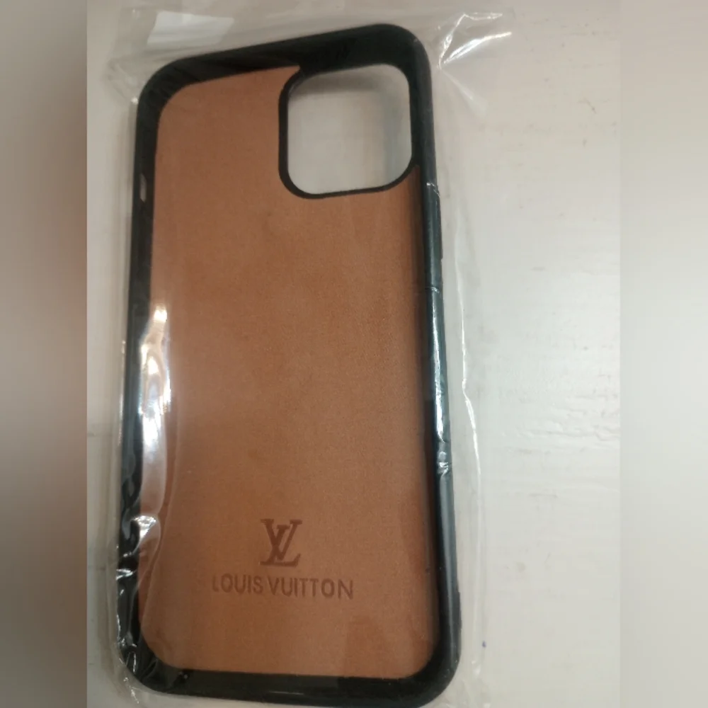 Brown Patterned Phone Case with Chain Accent for iPhone 12 Pro Max